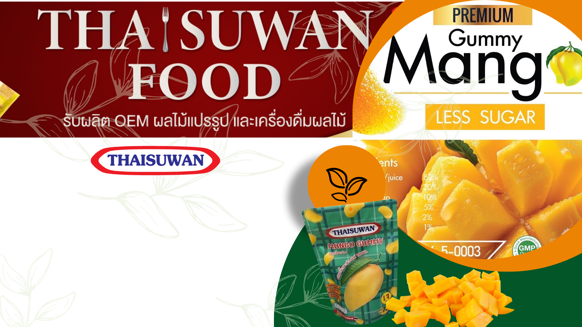 Operating under the trademark “THAISUWAN”. We specialize in a wide range of food products, including the healthy fruit snacks and fruits gummies Our products are delicious, flavorful, and hygienic (1)